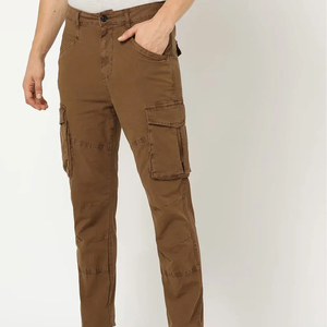 High Street Fashion Outwear Hombres Pantalones Cargo Personalizado Color Liso Traje de moda Hombres Pantalones Cargo con servicio OEM ODM Personalizado - Product Image 1