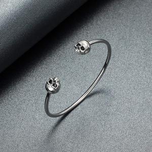 Jeulia Biker Style Skull Sterling <b>Silver</b> Fashion <b>Bangle</b> <b>Bracelet</b> - Product Image 4