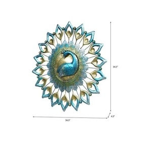 Estilo de lujo Sala de estar Decorativo Marco rectangular de alta calidad Cuadro de metal dorado y verde abstracto Arte de pared - Product Image 1