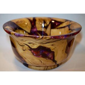 Cuenco de resina de madera atemporal hecho a mano diseñador rústico moderno centro de mesa elegante hogar cocina acento - Product Image 1