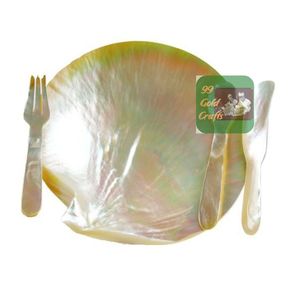 จานเปลือกหอยมุกธรรมชาติทำมือสำหรับตกแต่งร้านอาหารและโรงแรม - Product Image 6