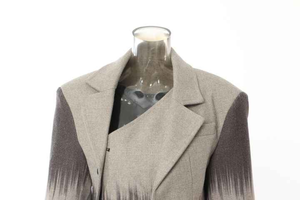 Chaqueta de cuero acolchada con patrón de letras a la moda para hombre con cuello levantado tela de lona diseño de letras - Product Image 2