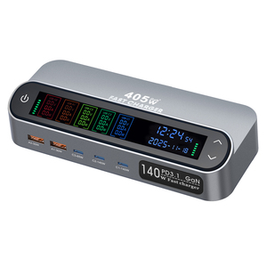 Cargador USB C de 405W, Estación de Carga USB C Multipuerto de <span class=keywords><strong>5</strong></span> Puertos, Cargador de Escritorio y Pared para Laptop, GaN PD 140W para <span class=keywords><strong>iPhone</strong></span> 17 y Samsung 25 - Product Image 6