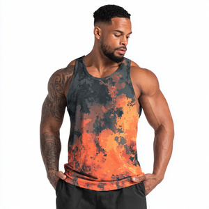 เสื้อกล้ามออกกำลังกายพิมพ์ลาย OEM สำหรับผู้ชาย นักเพาะกาย เสื้อกล้ามซับลิเมชั่น เสื้อออกกำลังกายผู้ชาย เสื้อซับลิเมชั่นสำหรับออกกำลังกาย - Product Image 4