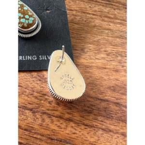 Wydelle Billie #8 Turquoise & <b>Sterling</b> <b>Silver</b> Water Drop <b>Stud</b> <b>Earrings</b> Bezel <b>Set</b> - Product Image 5