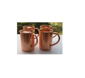 Ensemble de tasses Moscow Mule en cuivre martelé 16 oz, tasses en cuivre massif pur avec poignée en laiton, chopes à bière en métal de qualité alimentaire pour bar - Product Image 3