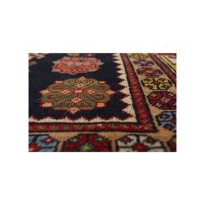 Alfombra de Lana Anudada a Mano Nuray Azul, Patrón Geométrico, Alfombra Rectangular para Pasillo, Decoración de Sala de Estar, Tamaño 9x12 - Product Image 3