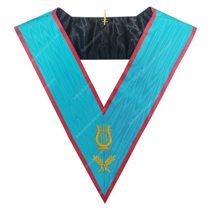 MAÇONNIQUE REGALIA BLEU LODGE ASSR SECRÉTAIRE COLLIER FRANC-MAÇON COLLIER BRODERIE À LA MAIN - Product Image 6