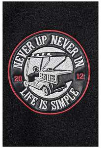 Veste universitaire noire de haute qualité à col en V avec fermeture à boutons et manches en cuir PU blanc contrasté pour hommes, veste unie teinte et enduite - Product Image 6