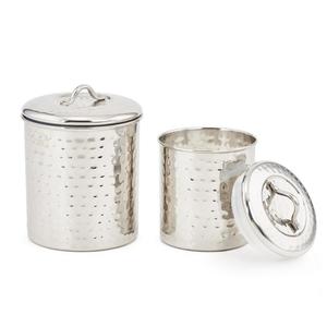 Recipiente de metal martillado artesanal, pulido brillante recipiente de almacenamiento de cocina, tarros de recipiente de metal, juegos de recipientes de acero inoxidable de diseñador - Product Image 6
