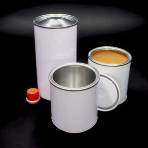 Diamantes de la Mejor Calidad 90 mm. Latas cilíndricas de hojalata con tapas a presión/tapas abombadas con orificio para verter, capacidad total de 0,4-1,0 litros - Product Image 1