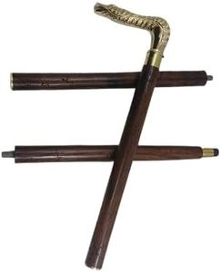 Traditional Handicraft <b>Walking</b> <b>Stick</b> - <b>Men</b> Derby Canes and Wooden <b>Walking</b> <b>Stick</b> <b>for</b> <b>Men</b> and Women - 36" Brown Wood Brass Handle - Product Image 4