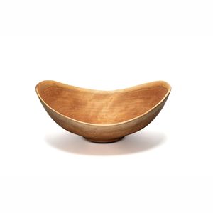 Bol central en bois sculpté à la main de qualité supérieure, bord ondulé, plat de service en bois massif esthétique pour hôtel de luxe et cuisine à domicile - Product Image 1