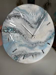 Epoxy Resin Wall <b>Clock</b> Modern Design Battery Operated Customized Size Luxury Home Decor Wedding Gift - Product Image 4