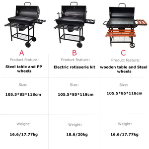 Barbecue au charbon de bois avec <span class=keywords><strong>fonction</strong></span> de rôtisserie, kit de rotation automatique pour poulet, en acier moderne robuste, pour fête en plein air - Product Image 3