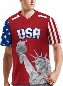 Top Quality Sublimated Football Jersey American Flag Jersey <b>Shorts</b> Set Sports Team Sublimation Wear Football Set - Product Image 3