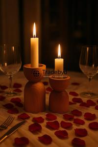 เชิงเทียนไม้สุดหรู งานแฮนด์เมดระดับพรีเมียม ของตกแต่งบ้าน ให้แสงสว่างอบอุ่นในบ้าน Tradebyd - Product Image 5