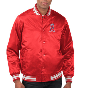 Chaqueta de béisbol Vintage para hombre de High Street, chaqueta personalizada de satén universitario Varsity con broche completo, logotipo de equipo bordado de seda con soporte - Product Image 3