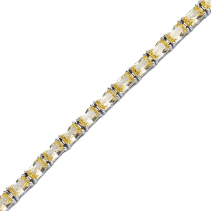 Citrino CZ piedra rectángulo Baguette corte 925 plata esterlina venta al por Mayor turco hecho a mano pulsera de tenis - Product Image 3