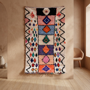 Alfombra Tribal Marroquí Kilim Berber de Lana para Sala de Estar, Venta al por Mayor, Hecha a Mano, Patrón Geométrico, Pelo Bajo, Jute Mediano - Product Image 4
