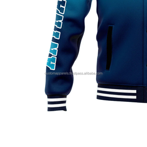 Mode urbaine veste universitaire personnalisée Streetwear taille 100% laine MCACVJ-148 col montant avant broderie Logo respirant - Product Image 6