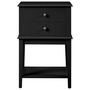 Chevet pliable en bois massif de style moderne du milieu du siècle avec étagère ouverte pour meubles de chambre à coucher - Product Image 1