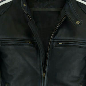 Veste en cuir élégante personnalisée pour hommes Veste à fermeture éclair lourde pour hommes Grande taille Streetwear Logo personnalisé Veste pour hommes usine - Product Image 5