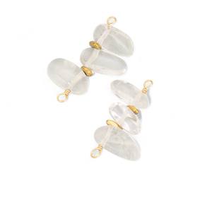 925 argent Sterling inégal cristal blanc bohème chrétien Tumble connecteur-fait à la main fil Wrap breloques en gros - Product Image 1