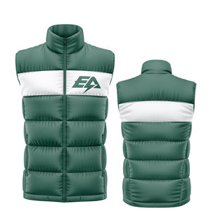 Blouson d'hiver sans manches pour homme, 100 % polyester lavable, haute qualité, style universitaire, matelassé, respirant, coupe-vent et léger - Product Image 1