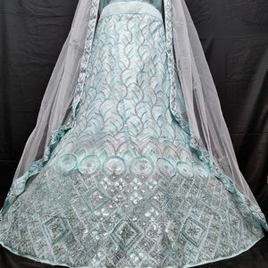 Elegante y Moderno Conjunto de Lehenga Choli Rosa Melocotón con Pedrería, Estilo Largo hasta el Suelo, con Dupatta para Fiestas en Todas las Temporadas - Product Image 2