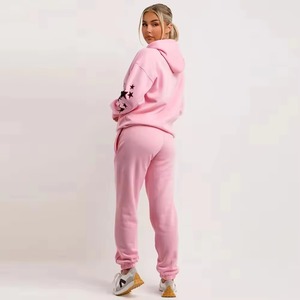 ชุดเซ็ตแทรคสูทลำลองแบบมีฮู้ดผูกเชือก สไตล์วินเทจฟอกสี ระบายอากาศ แห้งเร็ว 2 ชิ้น ทรงบอมเบอร์ โอเวอร์ไซส์ ทรงหลวม สีพื้น - Product Image 5