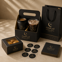 Ensemble d'emballages personnalisés AT PACK pour café, avec porte-gobelets, boîte, sac en papier et serviettes, pour les marques de cafés du Moyen-Orient