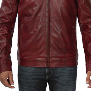 Veste en cuir slim fit pour homme, coupe-vent, style tendance, nouvelle collection, vêtements d'hiver à la mode, en vente - Product Image 5