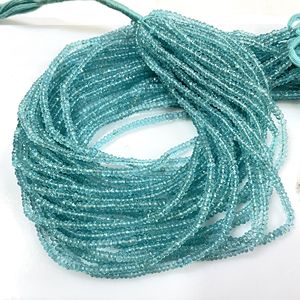 Cuentas Rondelle facetadas de apatita azul cielo, venta al por mayor, cuentas de piedras preciosas para la fabricación de joyas - Product Image 2