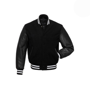 OEM Custom Leather Sleeve Wool Blend Embroidered Graphic Varsity Letterman <b>Jacket</b> <b>Baseball</b> <b>Bomber</b> <b>Jacket</b> - Product Image 4