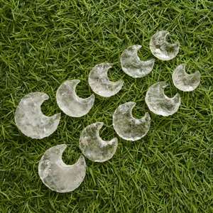 Cristal de quartz clair naturel sculpté en forme de croissant de lune, pierre précieuse de guérison métaphysique, fabrication de bijoux, luxe pour enfants, hindouisme - Product Image 6