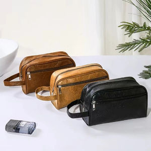 Neceser portátil de negocios de cuero para hombre, neceser colgante para mujer, neceser de viaje grande para almacenamiento de cosméticos, bolsa de lavado impermeable - Product Image 6