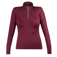 Sous-vêtements d'équitation pour femmes de haute qualité, anti-bactériens, coupe ajustée, manches longues, pull en spandex/polyester, toutes saisons, sport