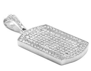 Haute Qualité Élégant Classique Moissanite Diamant Rectangulaire S925 Argent Hip Hop Collier Bijoux Pendentif Charme Pour Hommes - Product Image 2