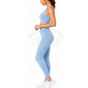 Conjunto de Yoga Moderno para Mujer, Diseño Ligero y Elástico de Spandex/Nylon, Cintura Alta, para Práctica de Yoga y Estiramiento en Casa - Product Image 3