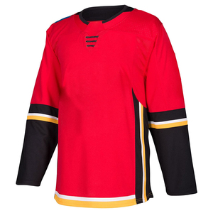 Maillot de hockey sur glace respirant à séchage rapide avec logo personnalisé, 100 % polyester, manches longues, col en V, maillot de hockey lavé - Product Image 1