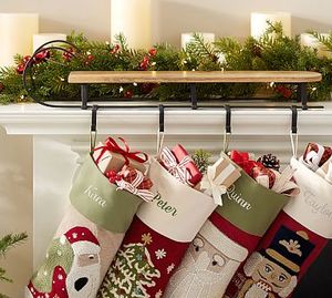 Sleigh Metal and Wood Stocking Holder Pieces Wood Metal Cast Iron Rustic <b>Gift</b> <b>Box</b> Modern Designs High Quality Wholesale 2022 - Product Image 4