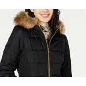 Piumino Junior Rosa Celebrity con Cappuccio Bordato in Pelliccia Sintetica, Antivento, Taglia Large - Nero, Invernale/Primaverile, Fodera in Cashmere, Collo Alto - Product Image 2