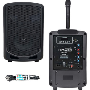 Système audio portable rechargeable Hepa Merz HS-300 avec microphone - Bluetooth, USB, 6,5 pouces, 300W - Product Image 2
