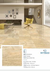 Azulejo de porcelana con aspecto de mármol, azulejo de aspecto pulido Porcelano, azulejos de suelo de porcelana esmaltada completamente pulida, 600x600mm - Product Image 3