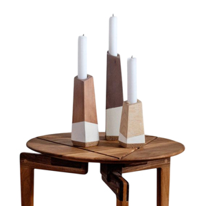 Creative Quality Acacia Wood Candle Stand Luxurious Home Hotel <b>Table</b> <b>Top</b> Wooden Candleholder for Christmas Home <b>Decoration</b> - Product Image 6