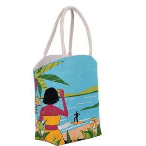 กระเป๋าชายหาดและกระเป๋าเดินทางพิมพ์ลายทิวทัศน์ที่สวยงามทำจากถุงช้อปปิ้งอินเดียเบงกอลตะวันตก - Product Image 5