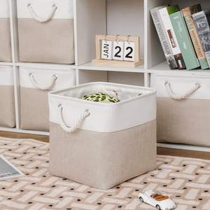 OEM Custom <b>Large</b> Collapsible Fabric Storage <b>Bin</b> Ropes Foldable Storage Cubes Modern Luxury Living Room Wardrobe Shoes Organizer - Product Image 3
