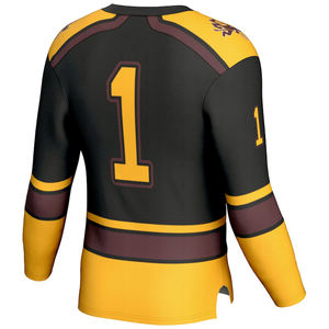 La mejor calidad 100% poliéster transpirable de secado rápido ropa deportiva precio barato BSCI Hockey sobre hielo Jersey y uniformes - Product Image 6