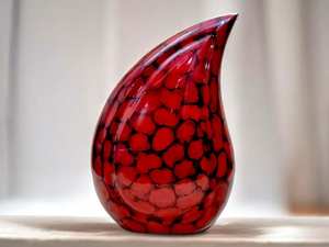 Teardrop Urns for Human Ashes Funeral Cremation Urn Red Silver Engraved Keepsake Urn for Adults Large for <b>Your</b> <b>Loved</b> Ones - Product Image 4